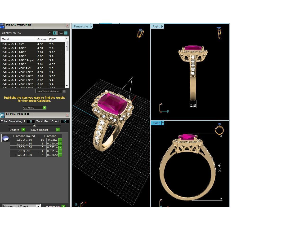 Women Ring  Render 3dm STL OBJ FBX Details 3D print model_7