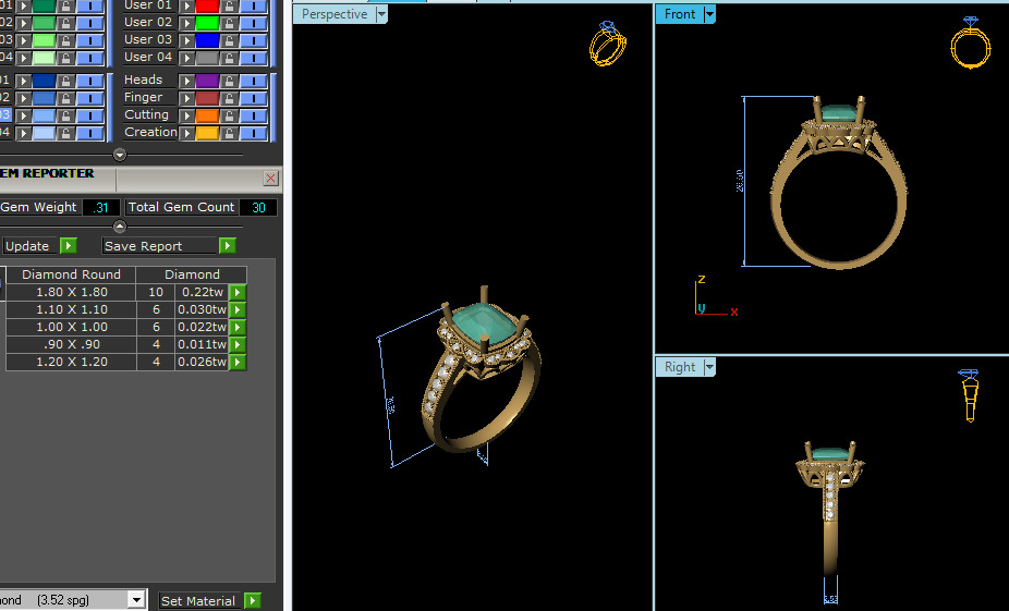 Women Ring  Render 3dm STL OBJ FBX Details 3D print model_6