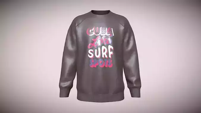 Mens Sweatshirt-Cuba Libre In Low Poly