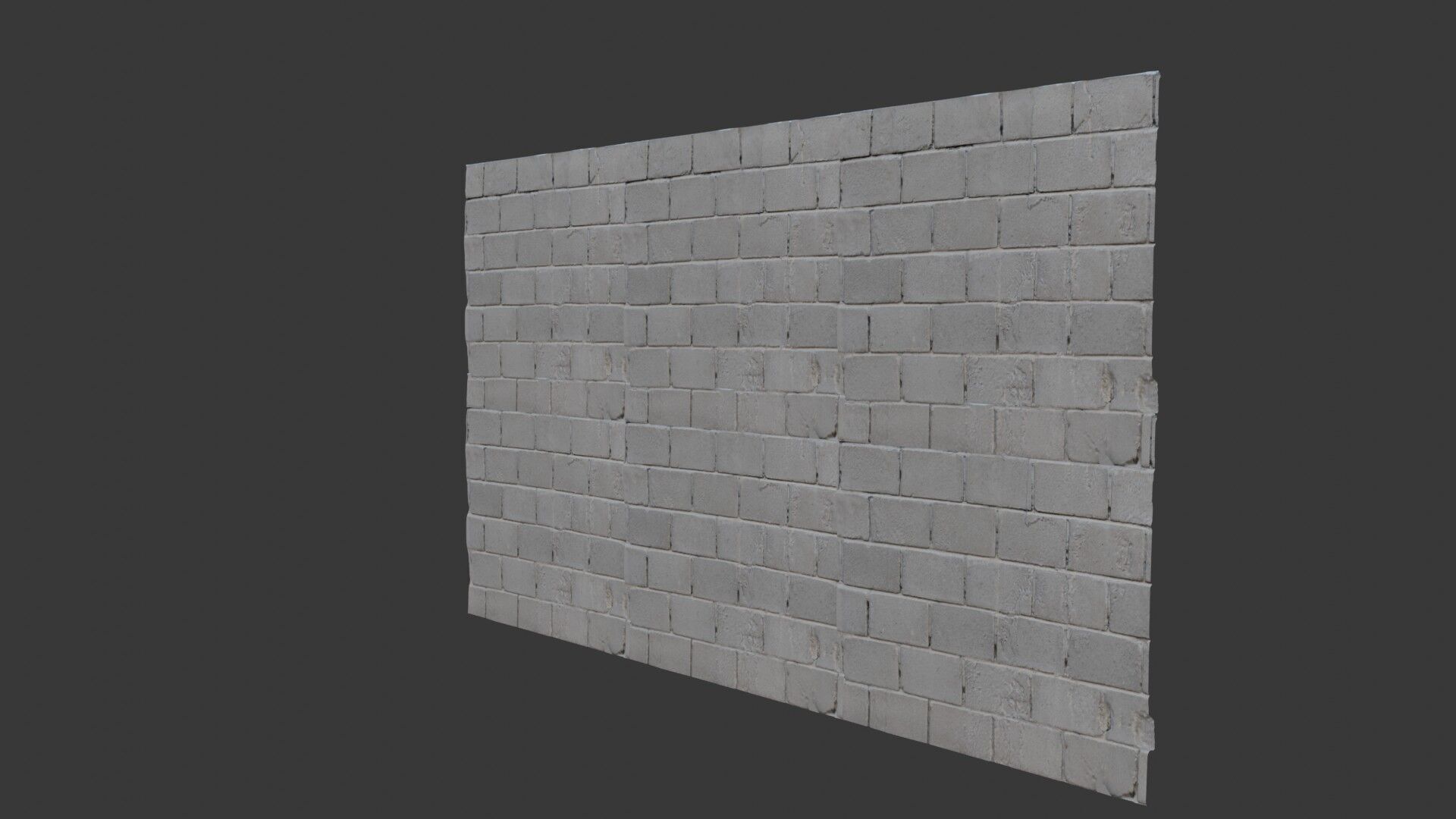 Concrete Brick Wall Scan Low-poly 3D model_4
