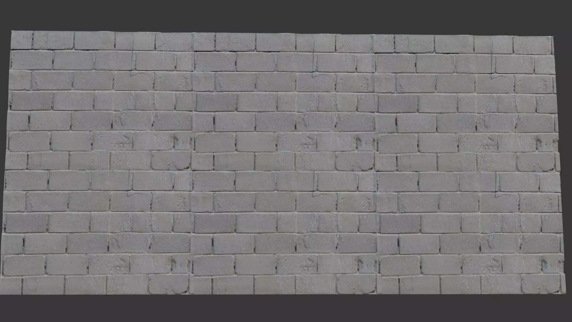 Concrete Brick Wall Scan Low-poly 3D model_0