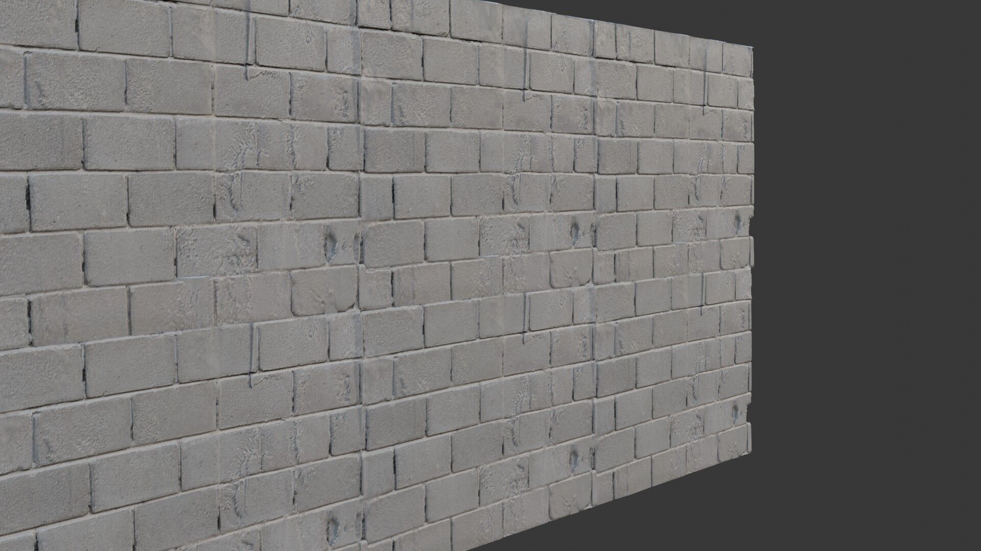 Concrete Brick Wall Scan Low-poly 3D model_5