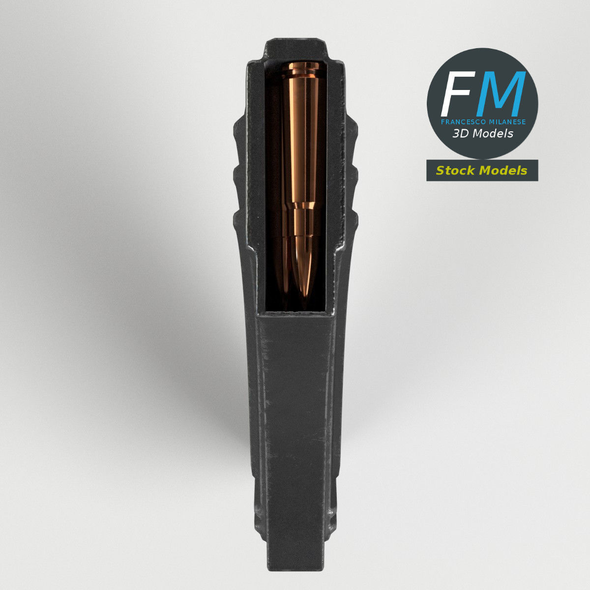 Rifle Steel Ammunition Magazine 3D model_6
