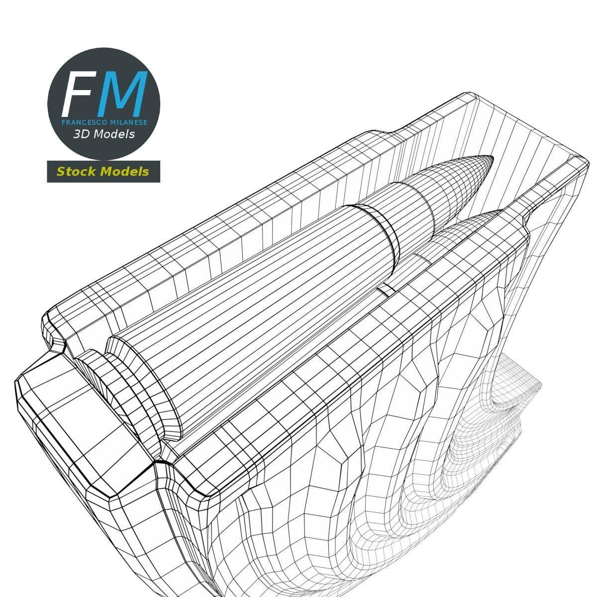 Rifle Steel Ammunition Magazine 3D model_8