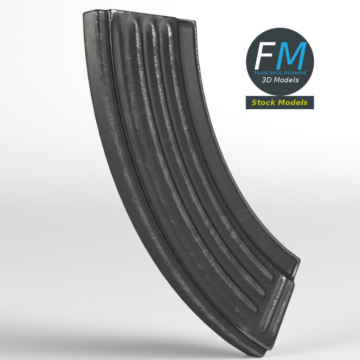 Rifle Steel Ammunition Magazine 3D model_3