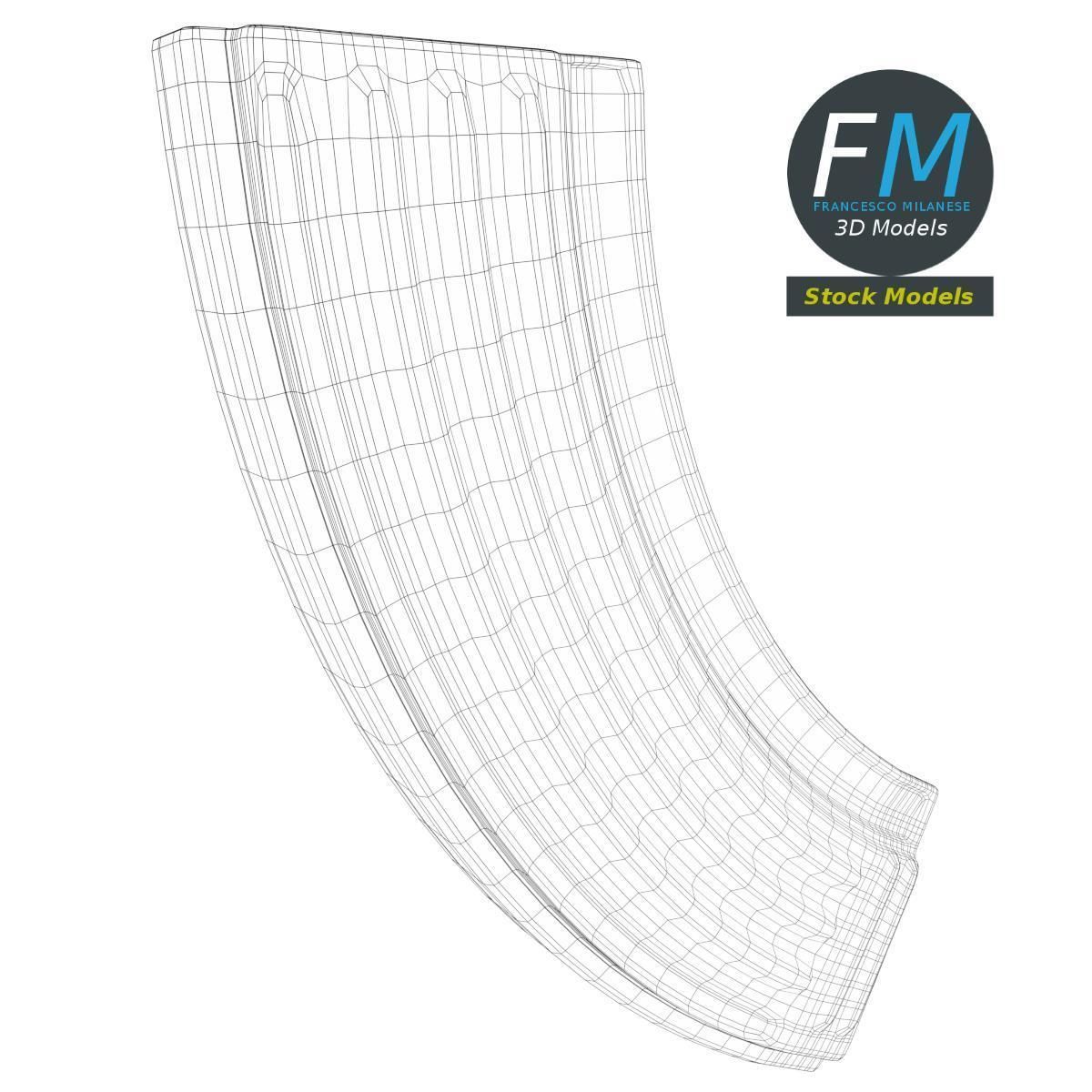 Rifle Steel Ammunition Magazine 3D model_7