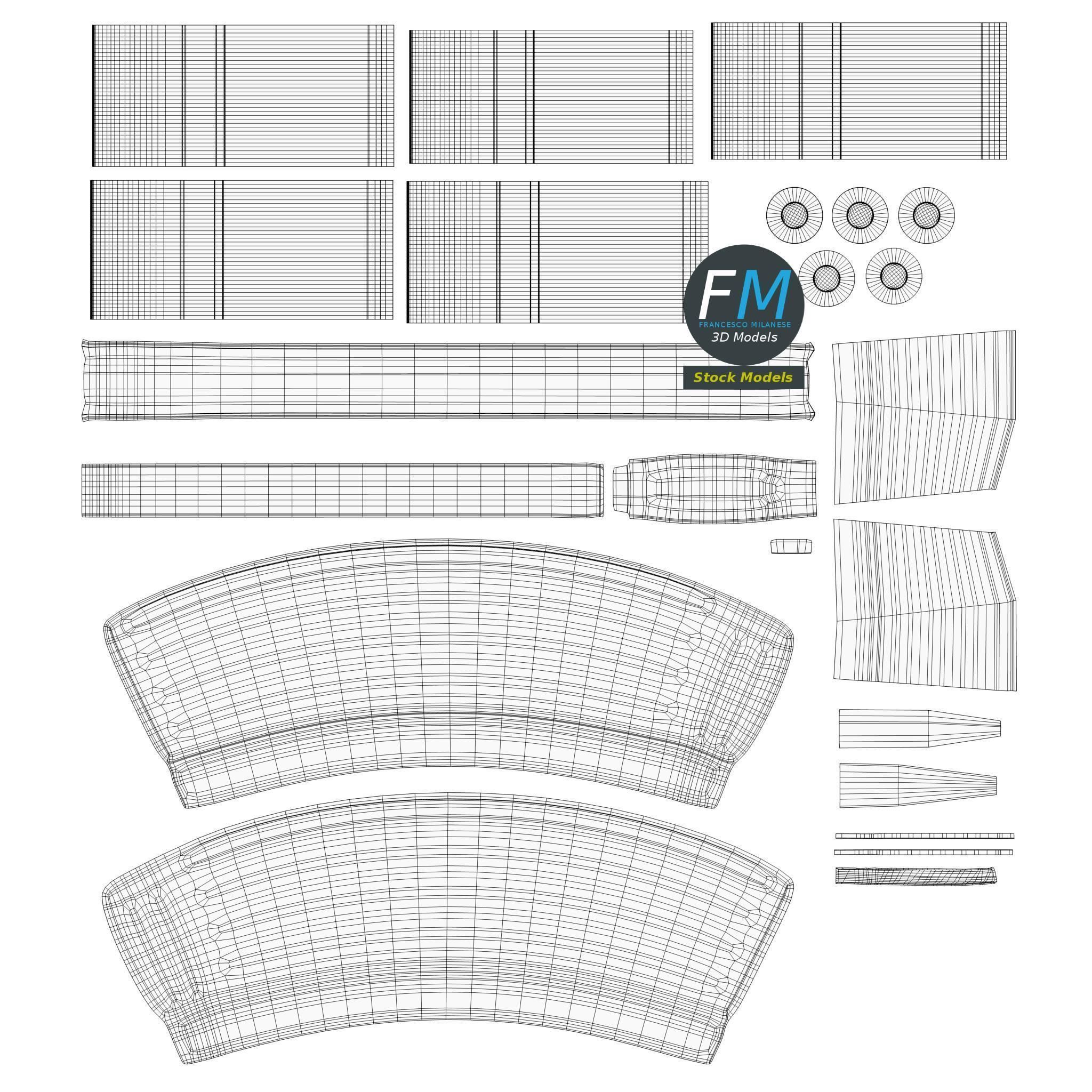 Rifle Steel Ammunition Magazine 3D model_11