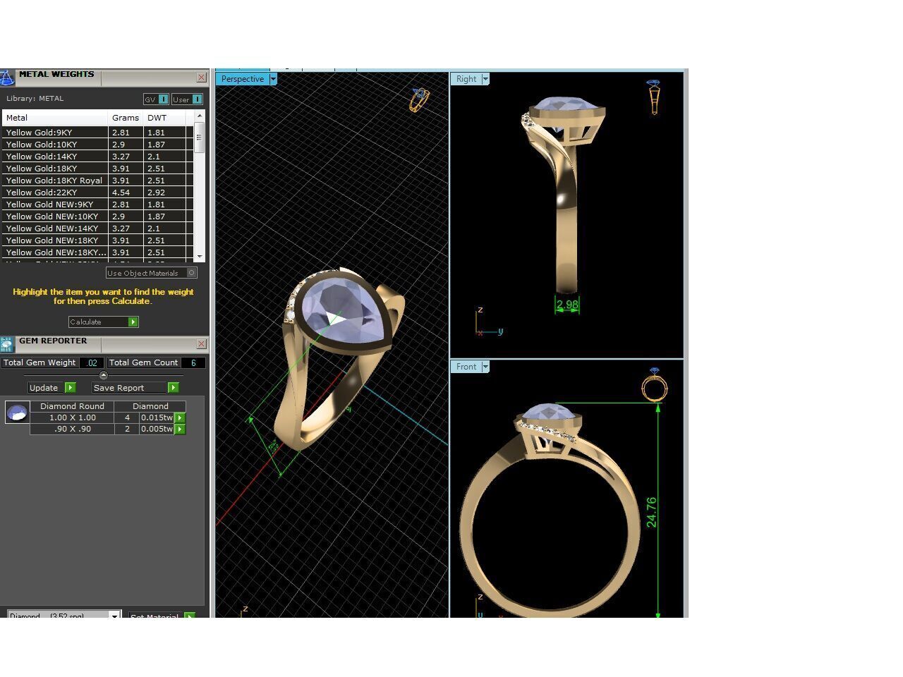 Women Ring Render 3dm STL OBJ FBX Details 3D print model_12
