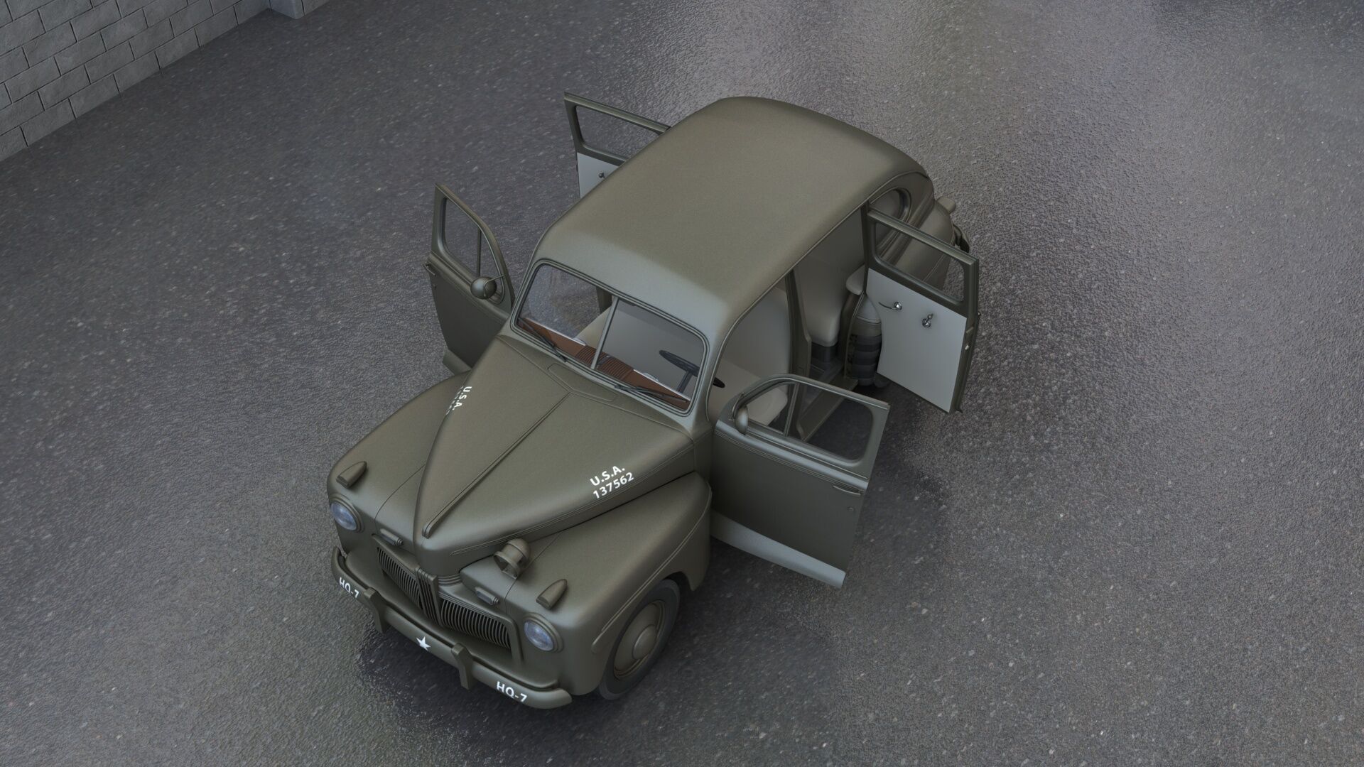 US Army Staff Car 3D model_7