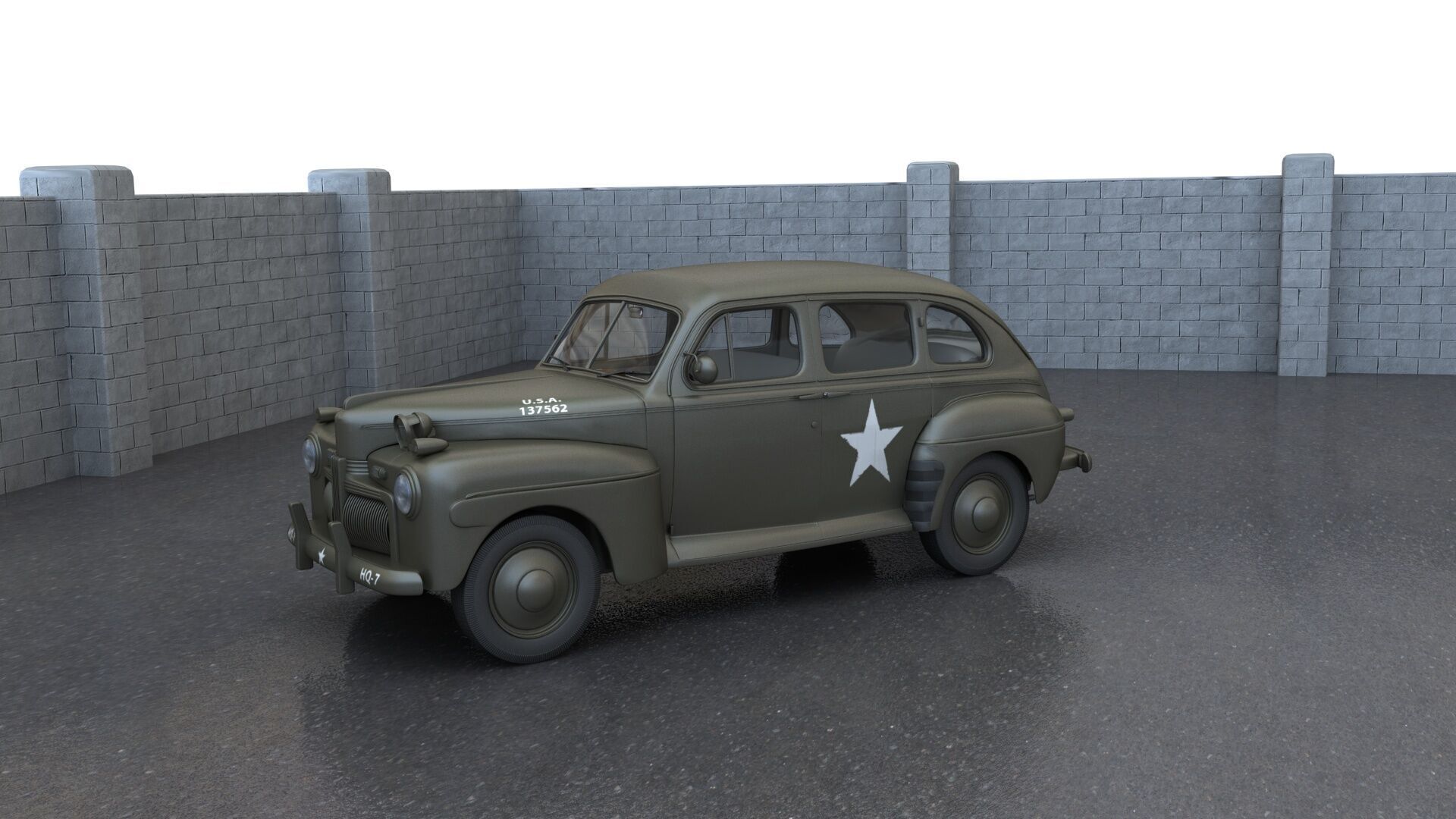 US Army Staff Car 3D model_6