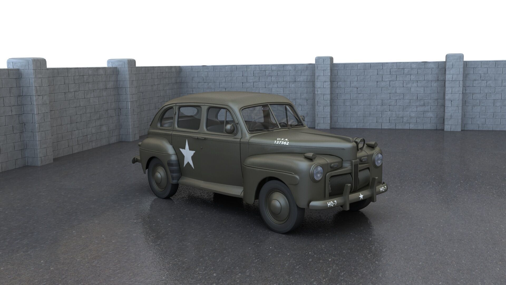US Army Staff Car 3D model_3