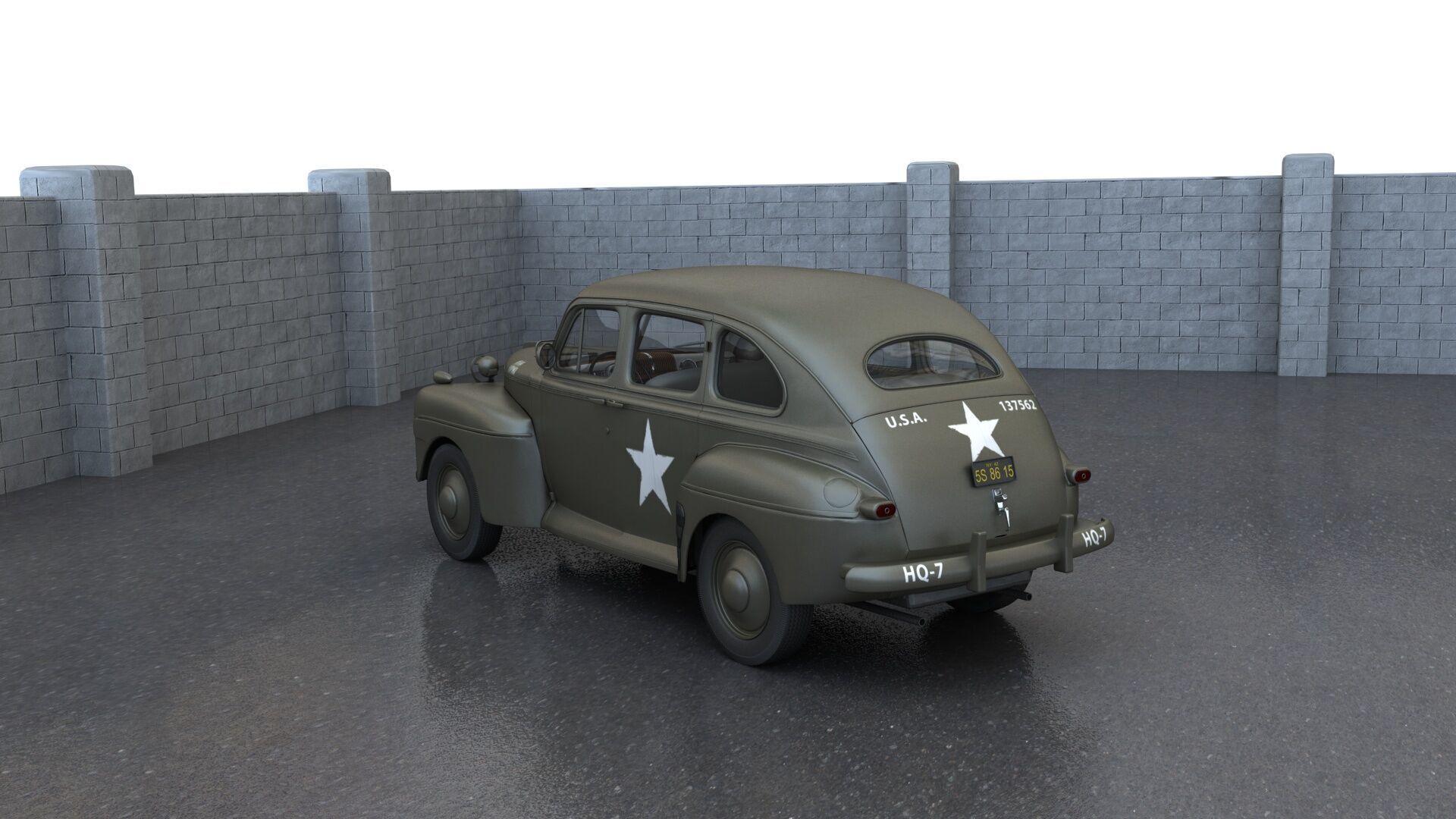 US Army Staff Car 3D model_5