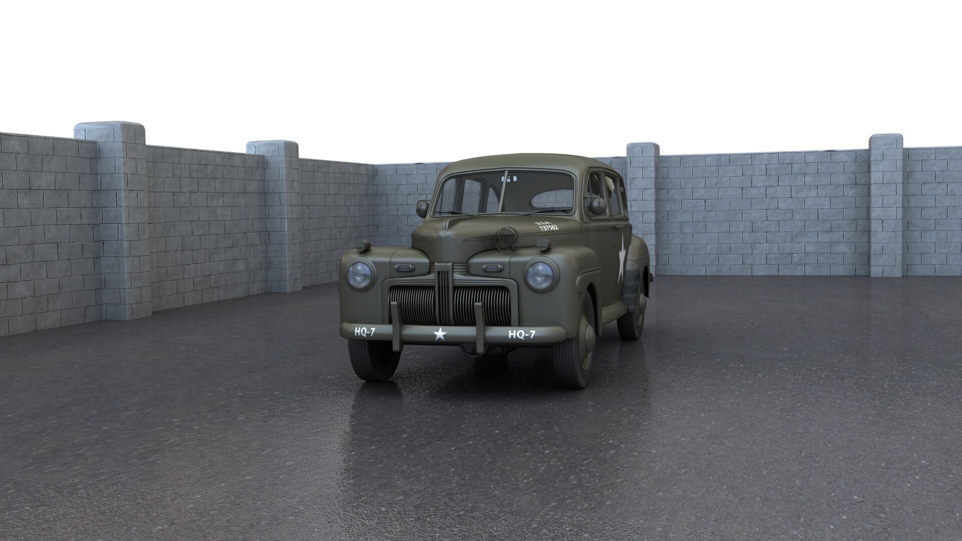 US Army Staff Car 3D model_1