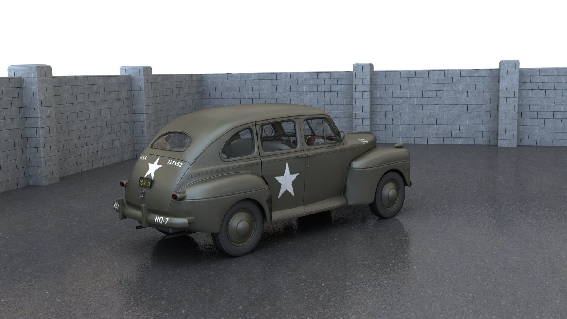 US Army Staff Car 3D model_4