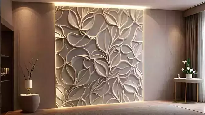 3D Wall Art for CNC - Modern Relief Panel 01