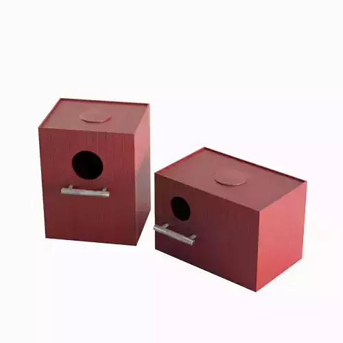 Colored Birdhouse 01 Low-poly 3D model