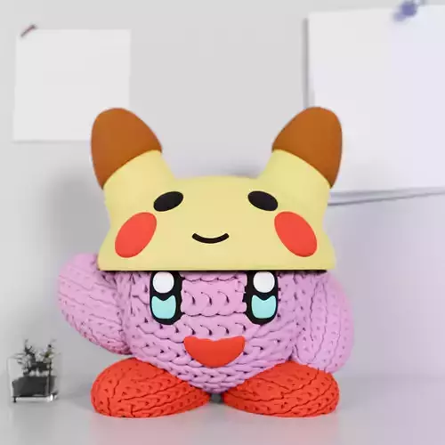 Knitted Kirby In Poke Style