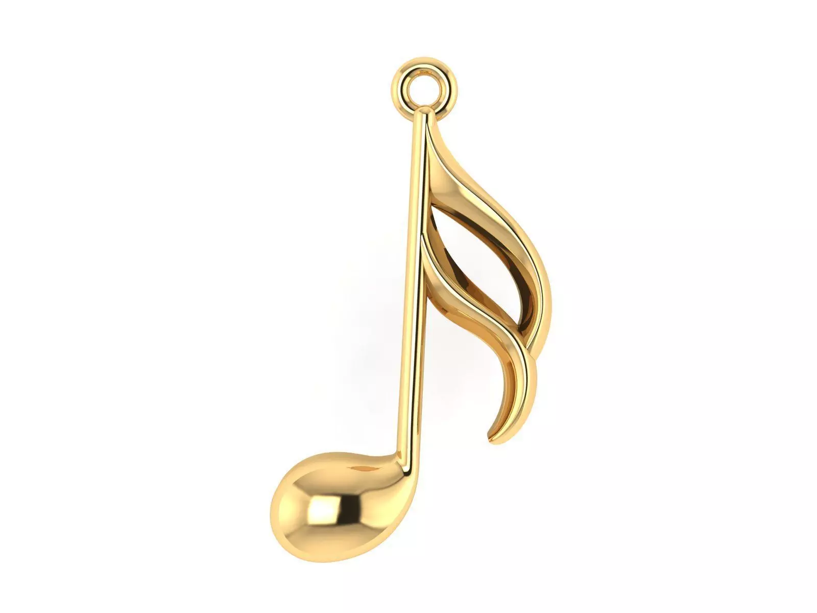 Musical note pendant or necklace 3D print model