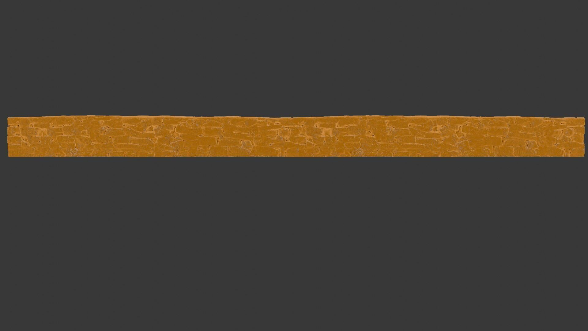 Low Stone Wall Scan Low-poly 3D model_2