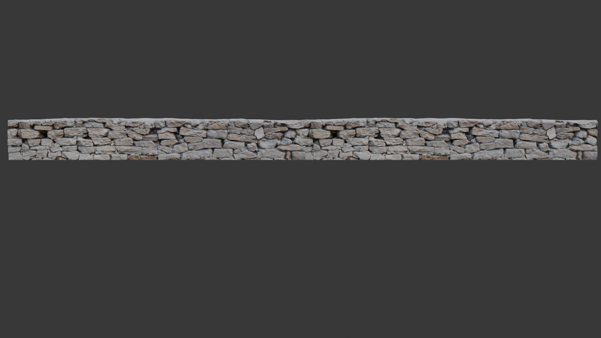 Low Stone Wall Scan Low-poly 3D model_1