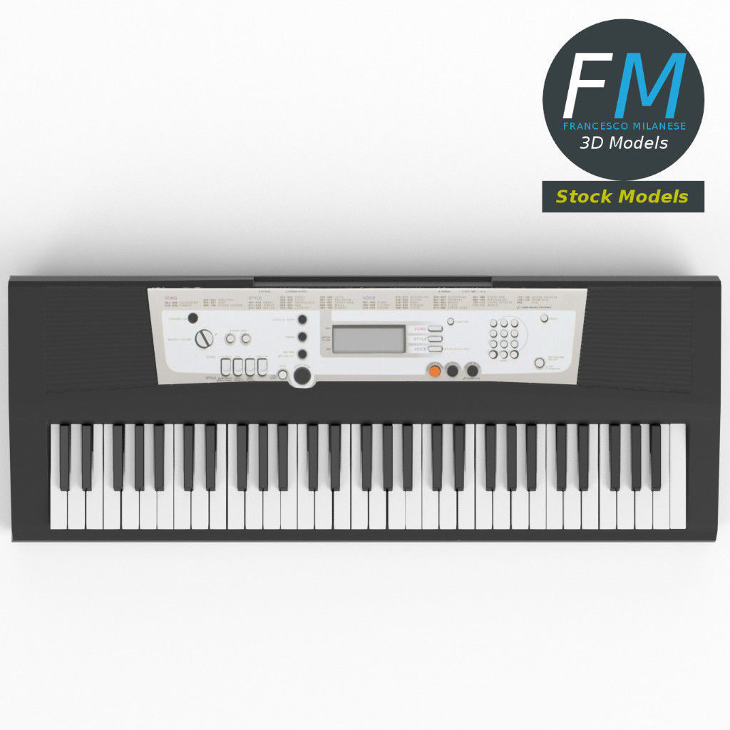 Electronic piano keyboard 3D model_6