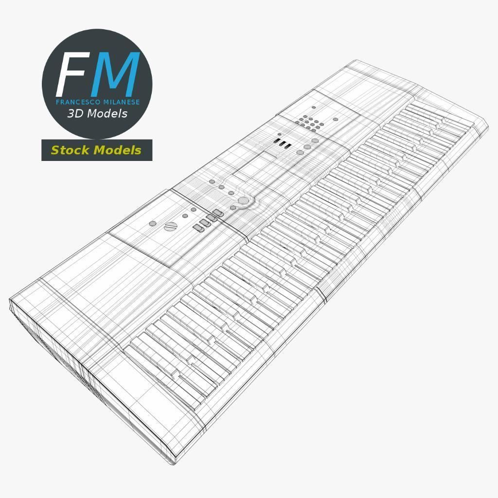 Electronic piano keyboard 3D model_7