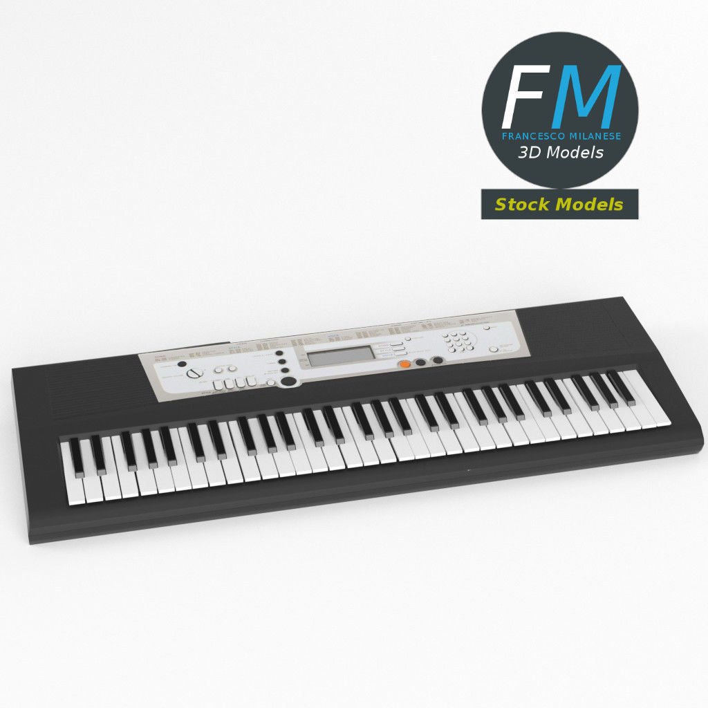 Electronic piano keyboard 3D model_2