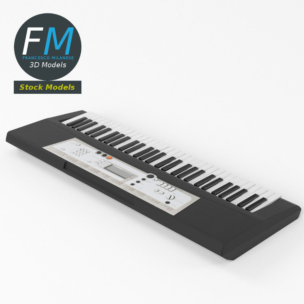 Electronic piano keyboard 3D model_5