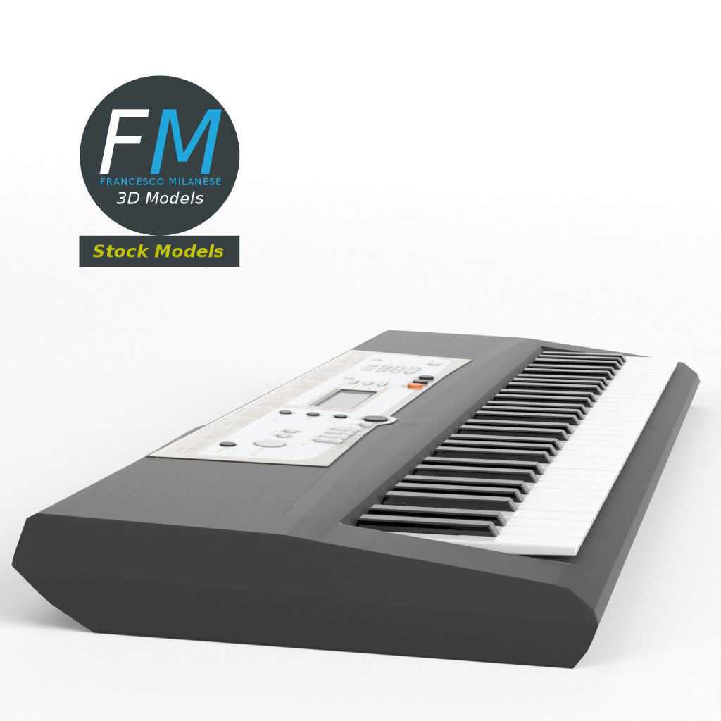 Electronic piano keyboard 3D model_3