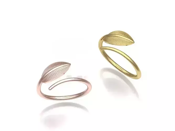 Leaf design ring 3D print model