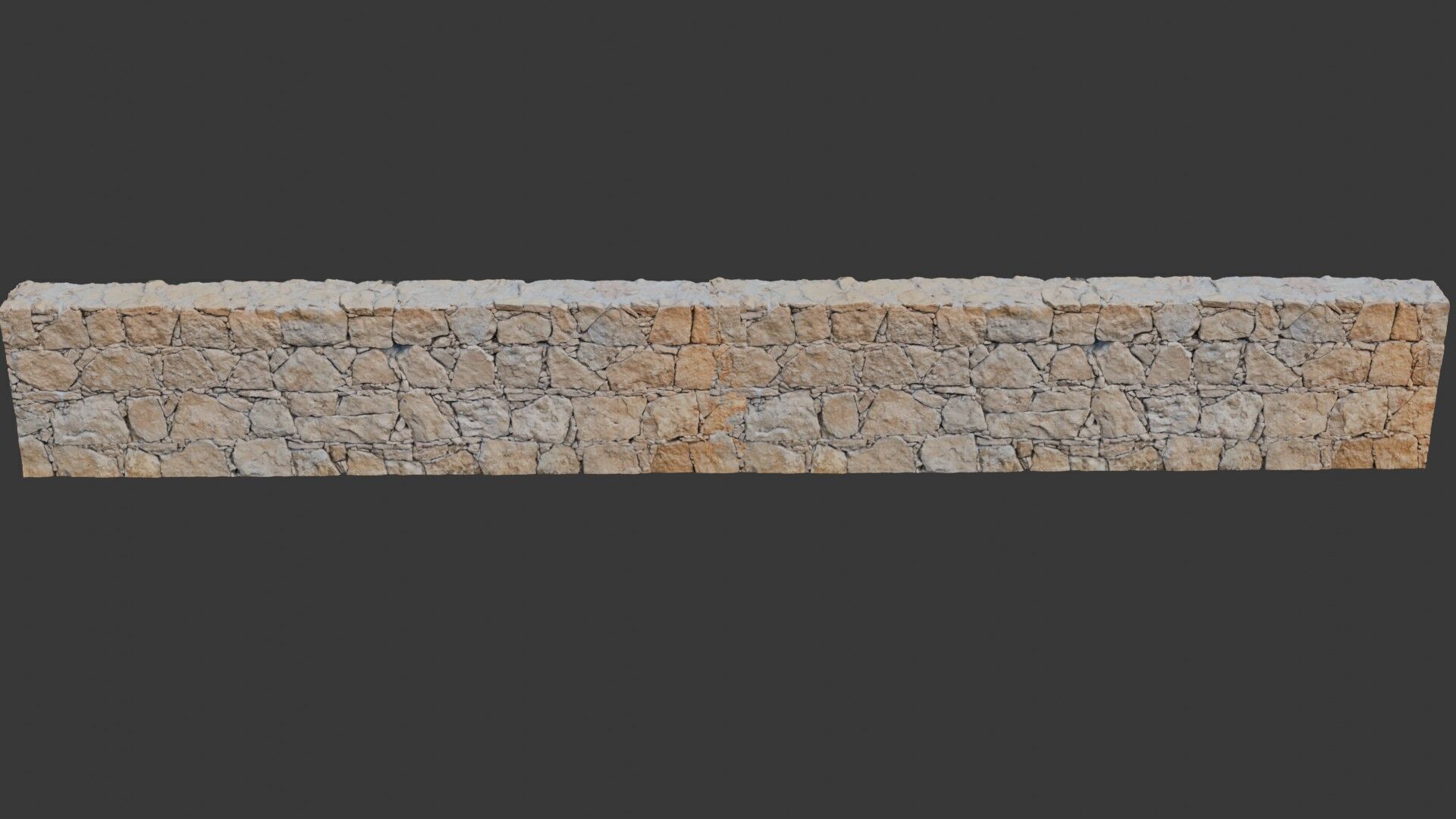 Light Stone Wall Scan Low-poly 3D model_1