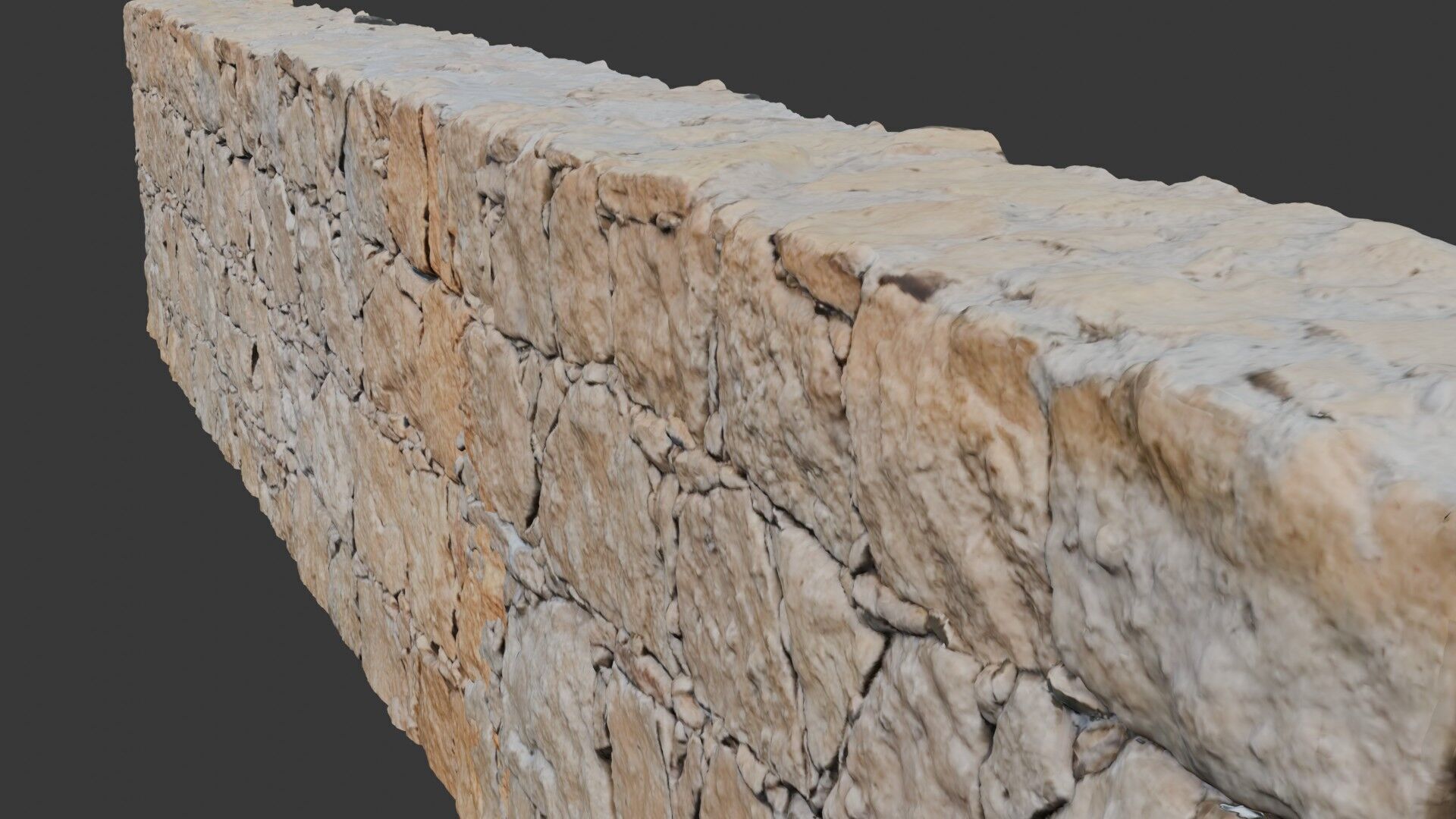 Light Stone Wall Scan Low-poly 3D model_6