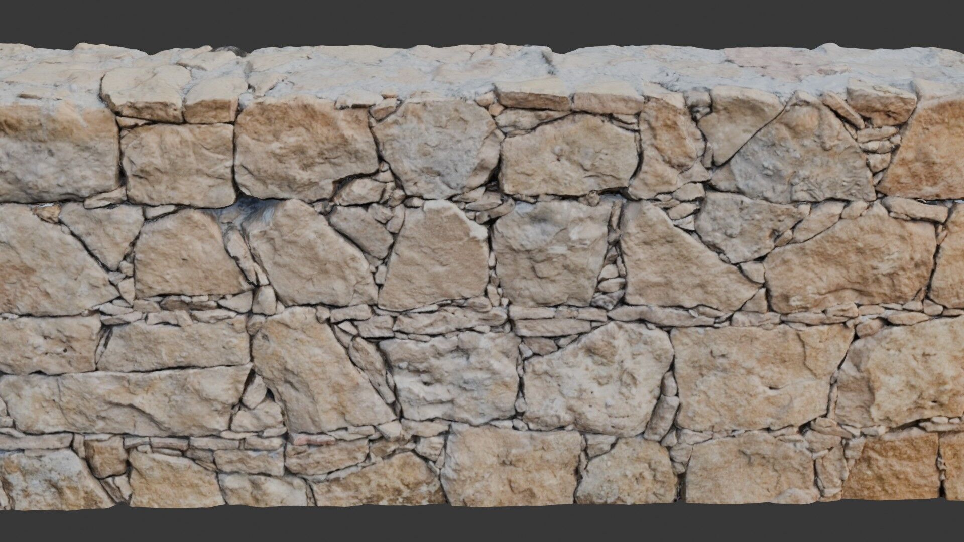 Light Stone Wall Scan Low-poly 3D model_3