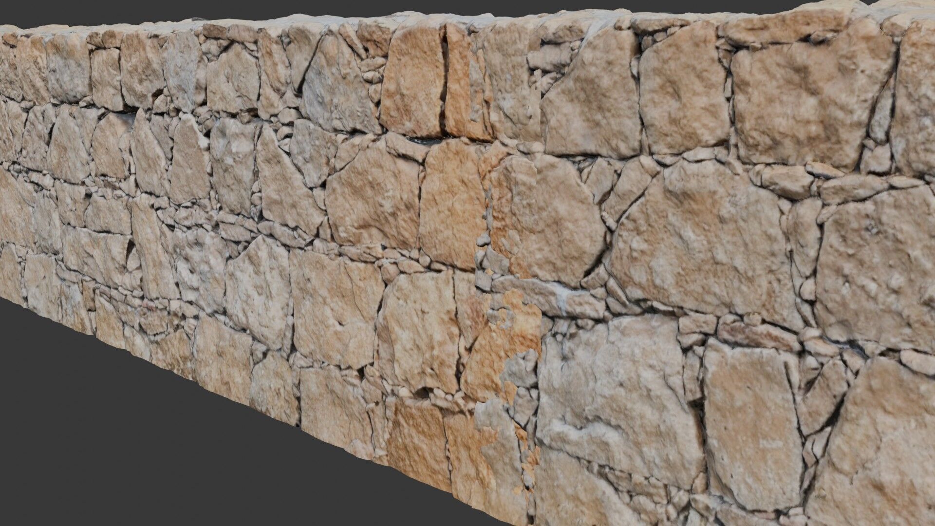 Light Stone Wall Scan Low-poly 3D model_5