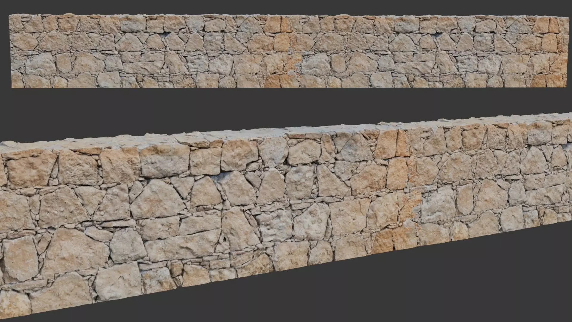 Light Stone Wall Scan Low-poly 3D model_0