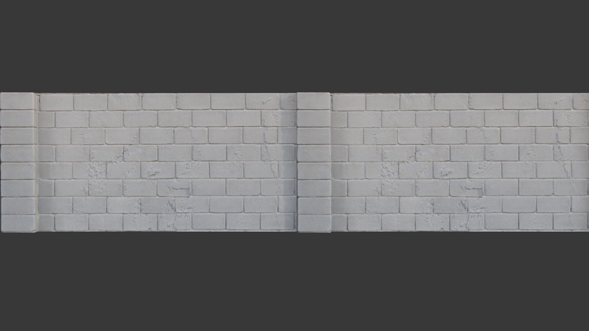 White Brick Wall Scan Low-poly 3D model_1
