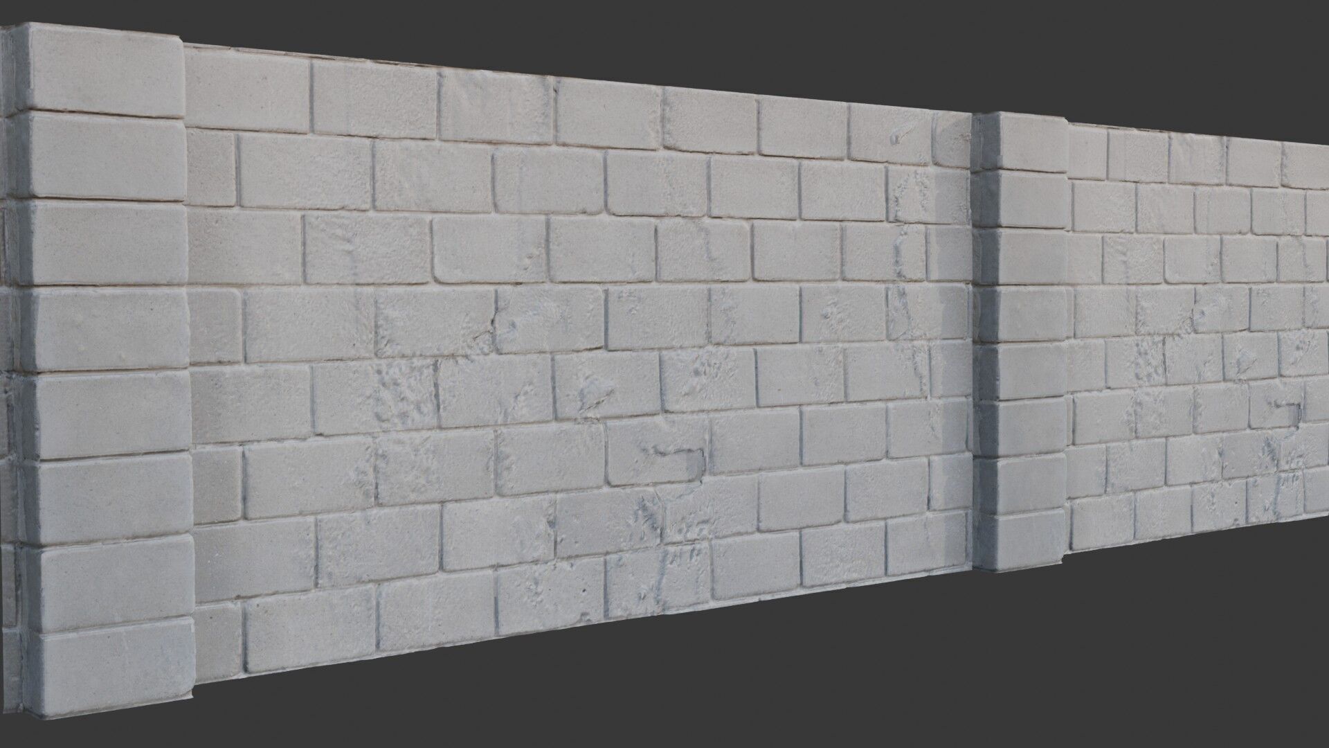 White Brick Wall Scan Low-poly 3D model_4