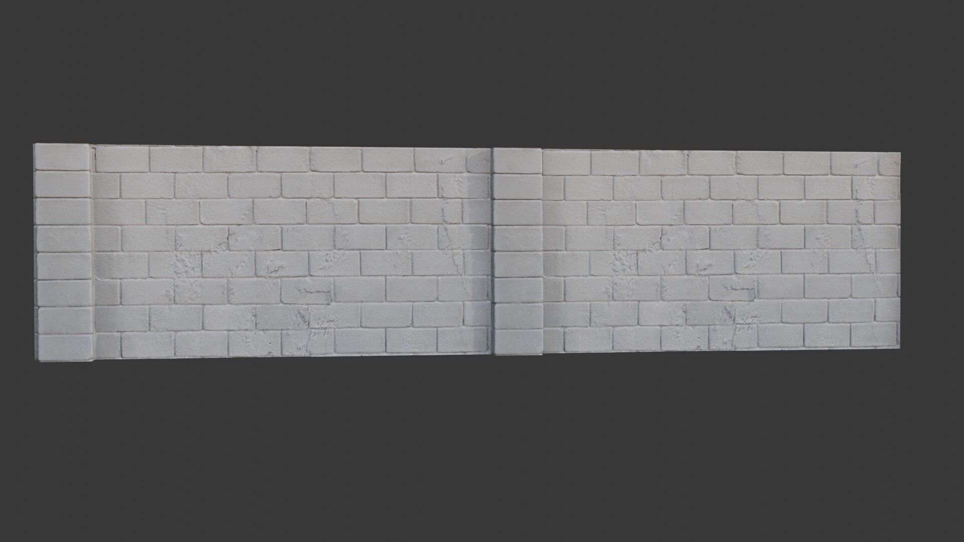 White Brick Wall Scan Low-poly 3D model_6