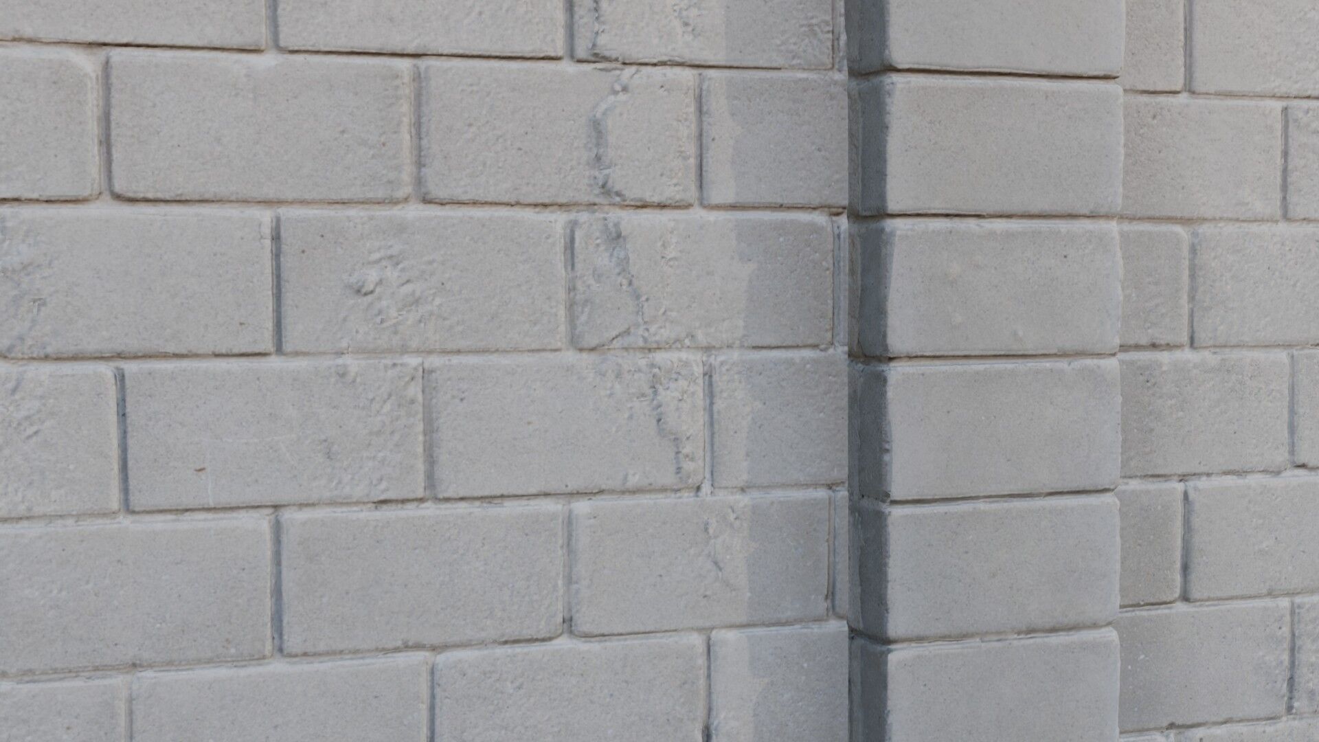White Brick Wall Scan Low-poly 3D model_3