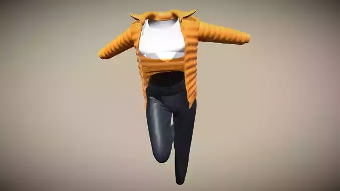 Girls Puffer Jacket With Jogger In Low Poly