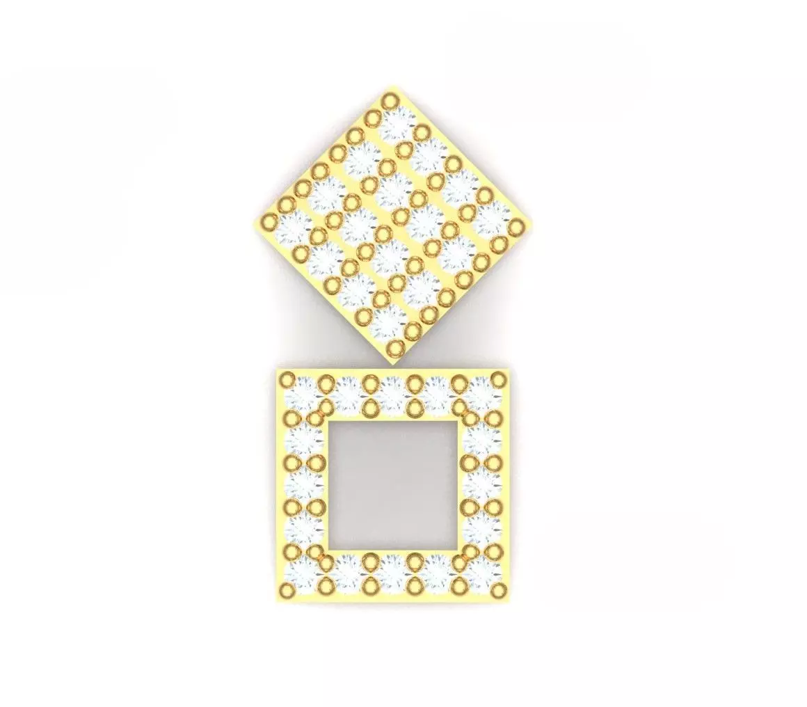 Square earrings or pendants Free 3D print model