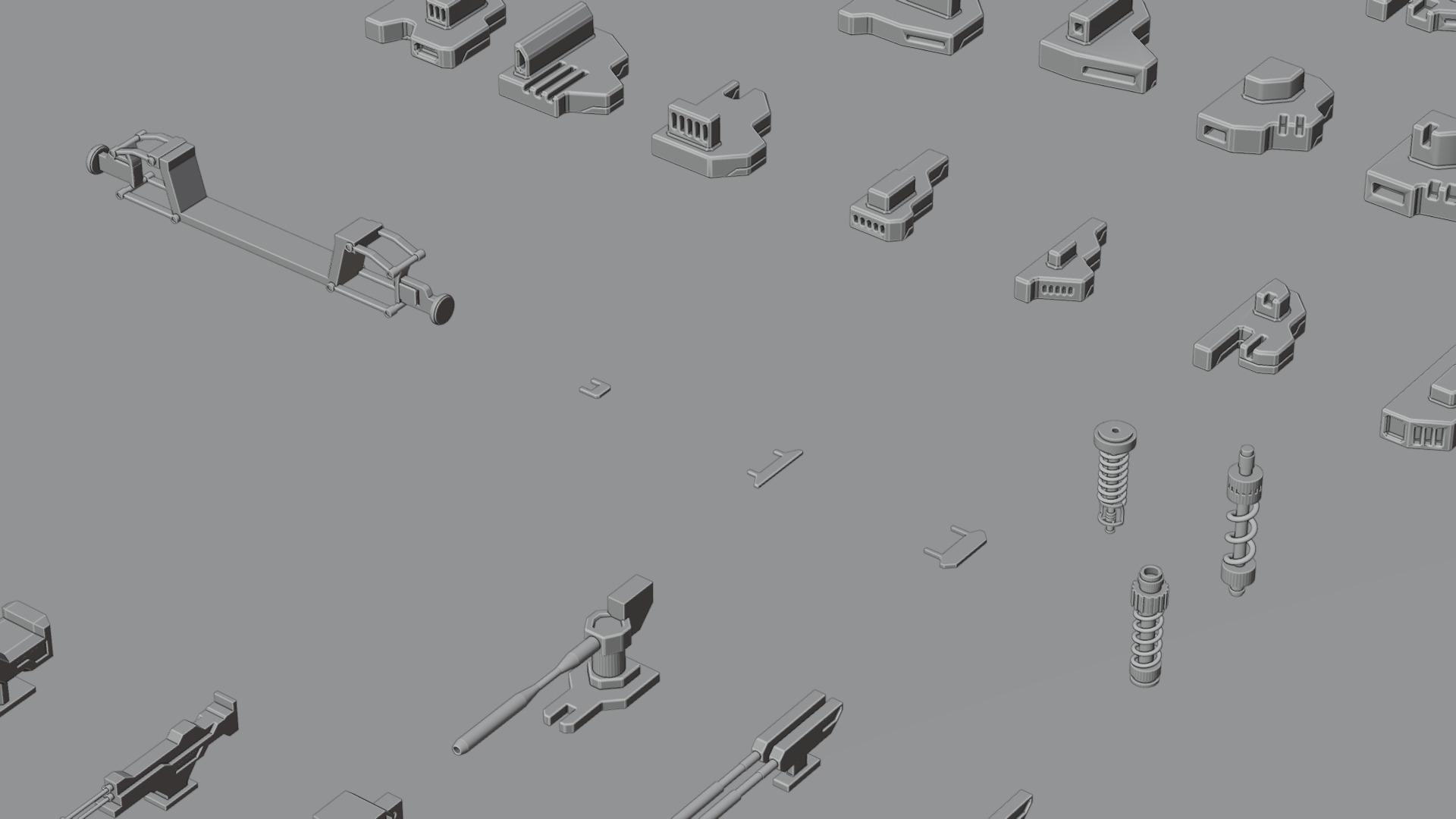 114 Mesh Sci Fi Vehicle Kitbash Set II 3D model_13