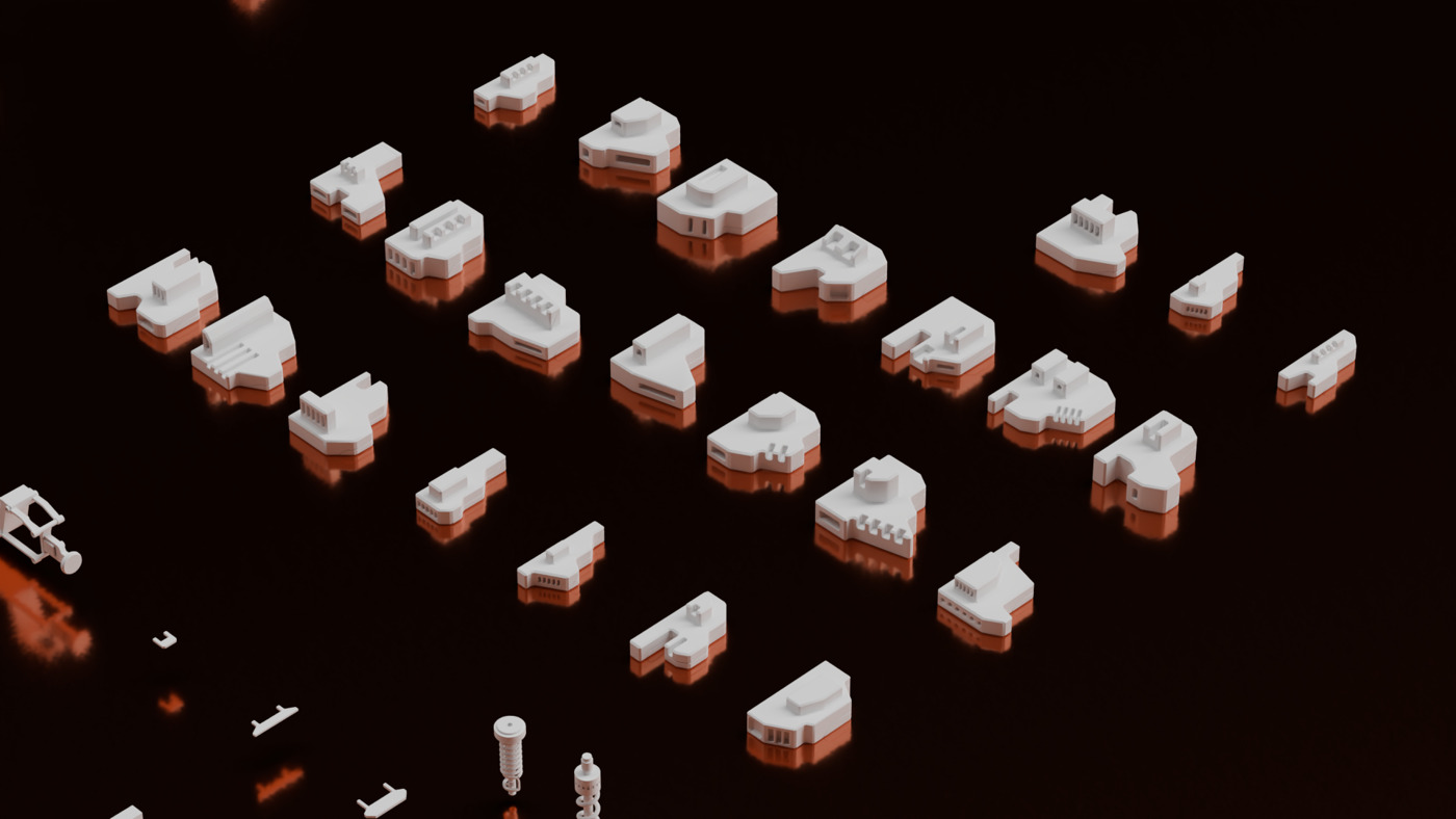 114 Mesh Sci Fi Vehicle Kitbash Set II 3D model_4