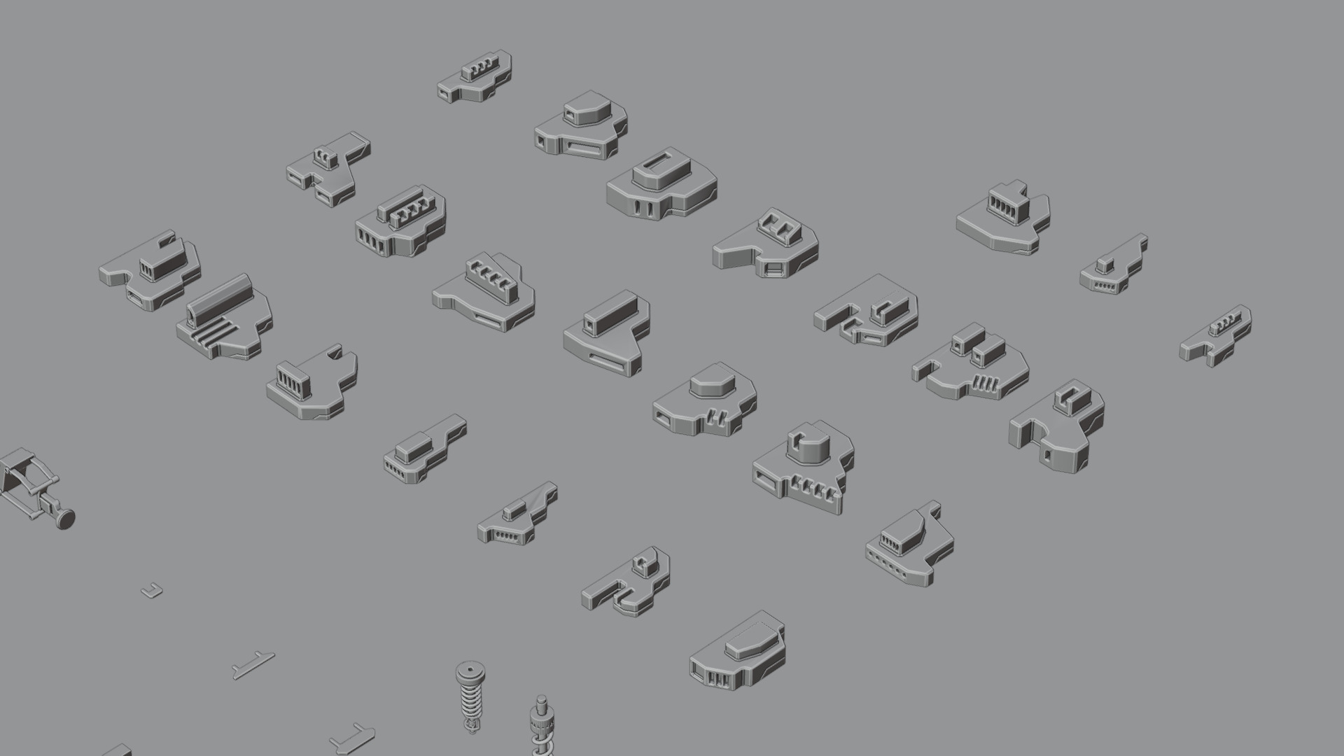 114 Mesh Sci Fi Vehicle Kitbash Set II 3D model_12