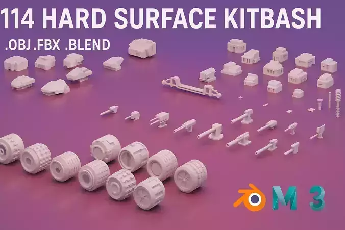 114 Mesh Sci Fi Vehicle Kitbash Set II 3D model 114 Mesh Sci Fi Vehicle Kitbash Set II 3D model