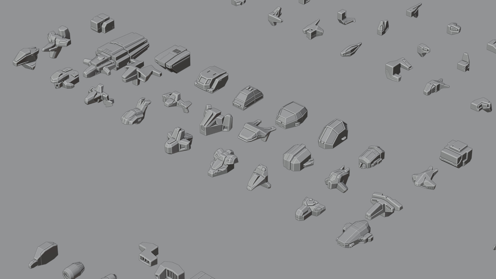 114 Mesh Sci Fi Vehicle Kitbash Set II 3D model_10