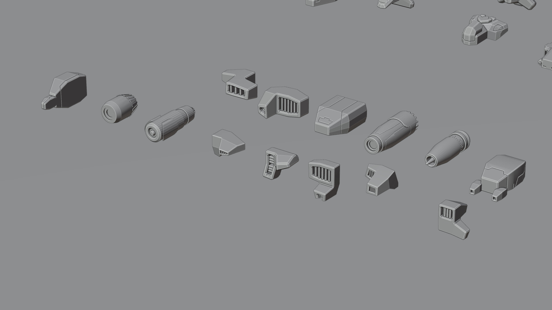 114 Mesh Sci Fi Vehicle Kitbash Set II 3D model_9