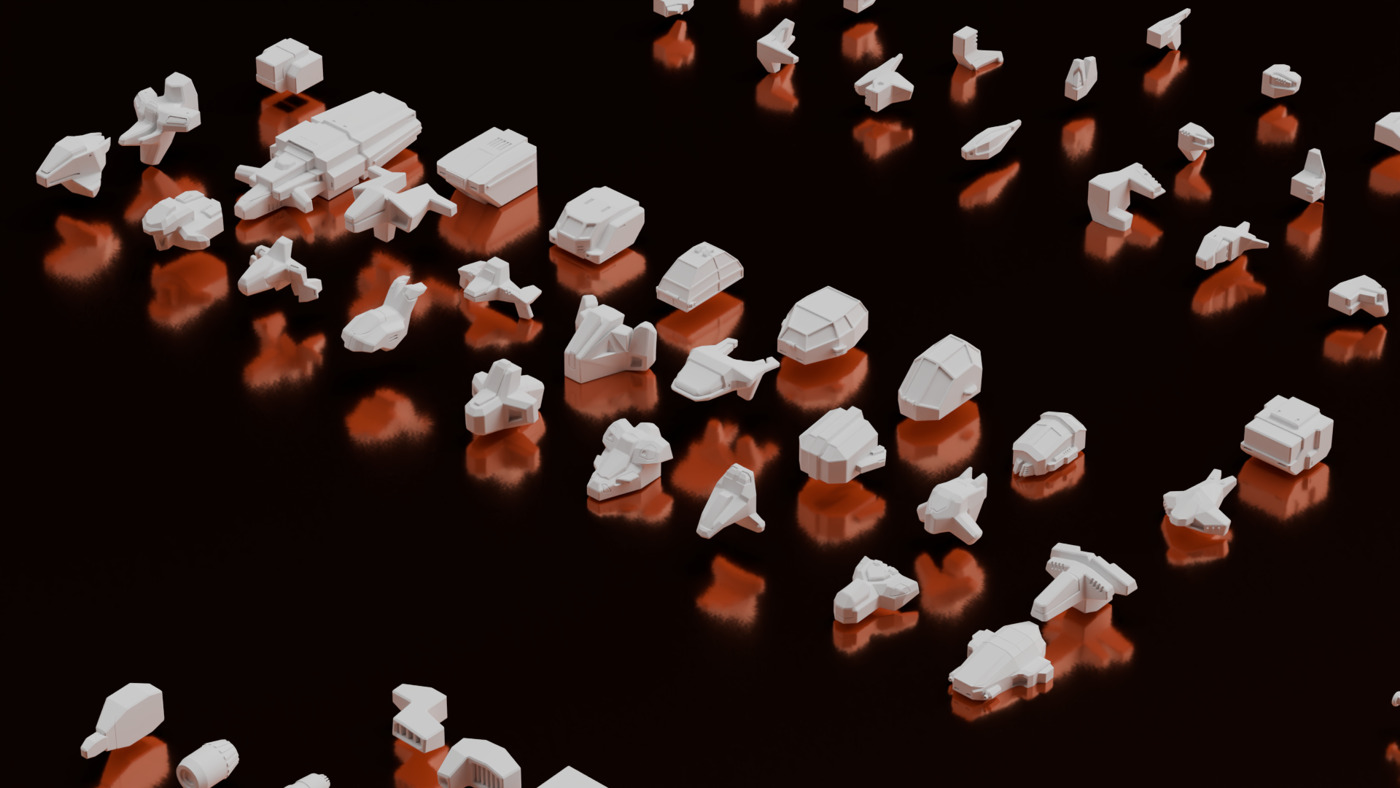 114 Mesh Sci Fi Vehicle Kitbash Set II 3D model_5