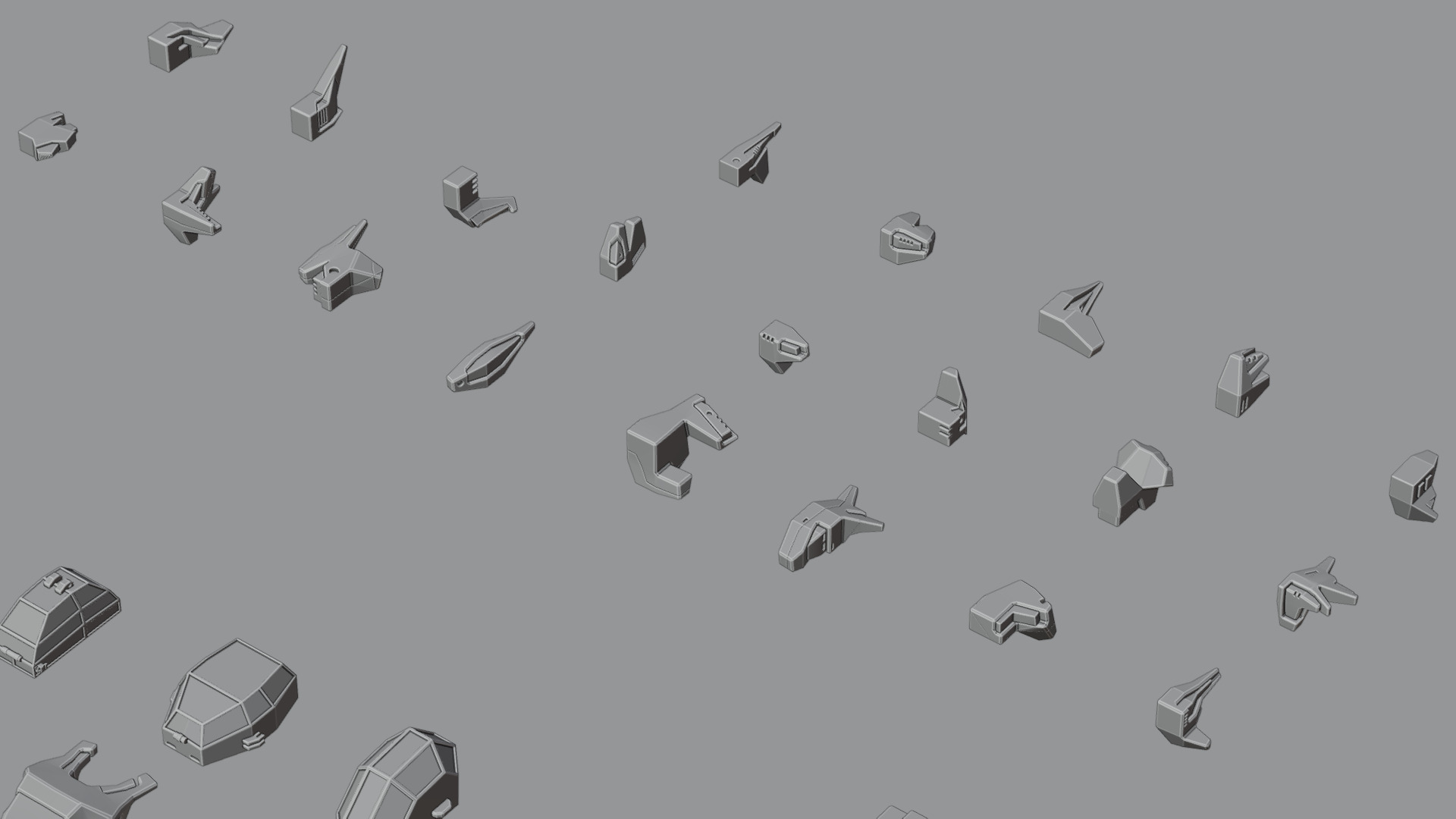 114 Mesh Sci Fi Vehicle Kitbash Set II 3D model_11