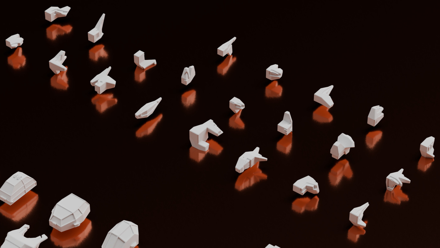 114 Mesh Sci Fi Vehicle Kitbash Set II 3D model_2